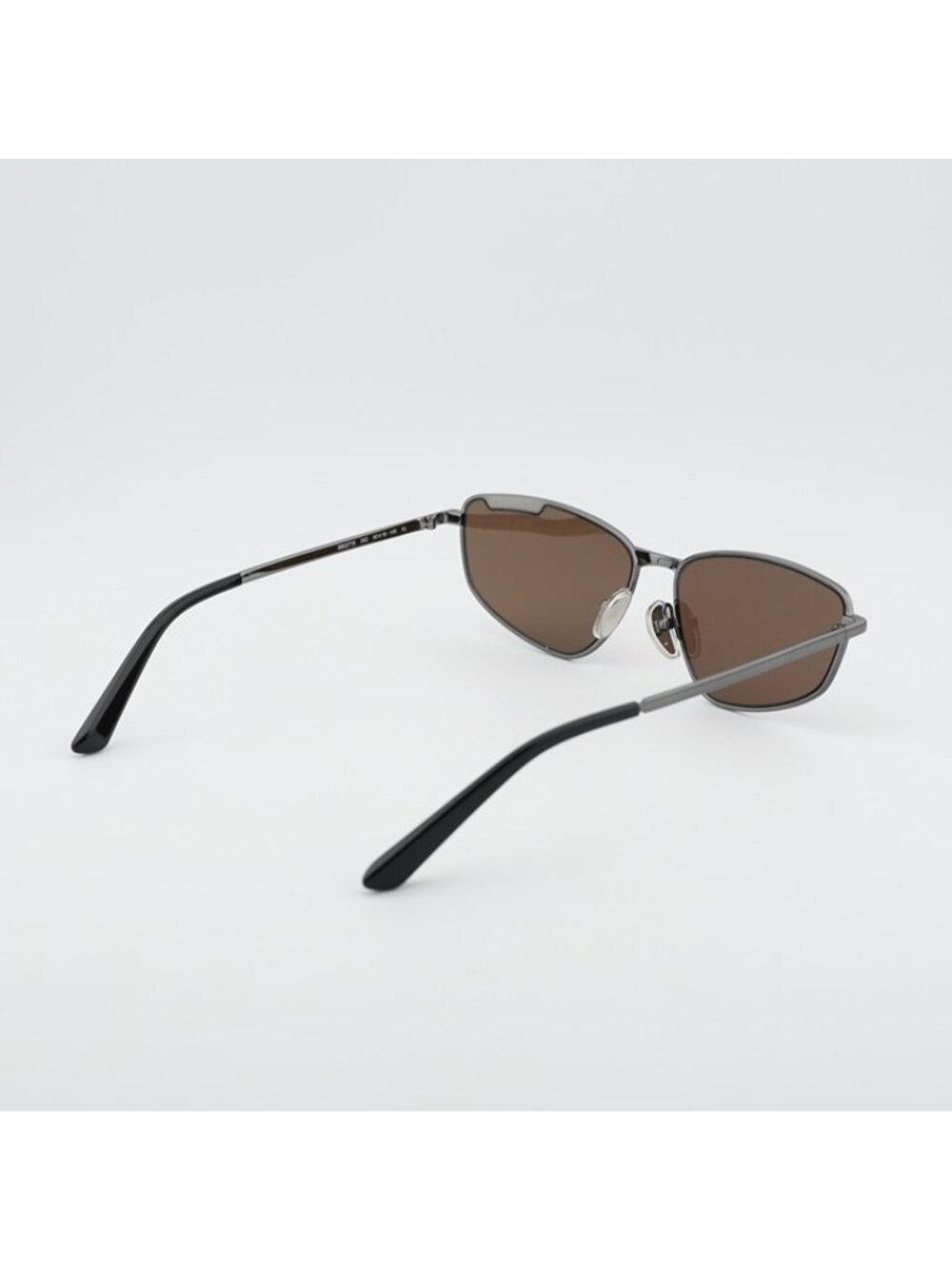 Balenciaga BB0277S 002 Unisex Sunglasses Ruthenium Rectangle Frame, Brown Lenses - Picture 5 of 10